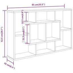 Berkfield Home Wall Shelf Smoked Oak 85x16x52.5 cm Engineered Wood in Brown - thumbnail 7