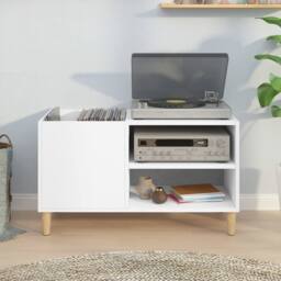 Berkfield Home Record Cabinet White 84.5x38x48 cm Engineered Wood - thumbnail 3