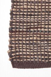 Homescapes Madras Leather Hemp Rug in Brown - Size: 150 cm x 240 cm - thumbnail 3