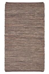 Homescapes Madras Leather Hemp Rug in Brown - Size: 150 cm x 240 cm - thumbnail 2