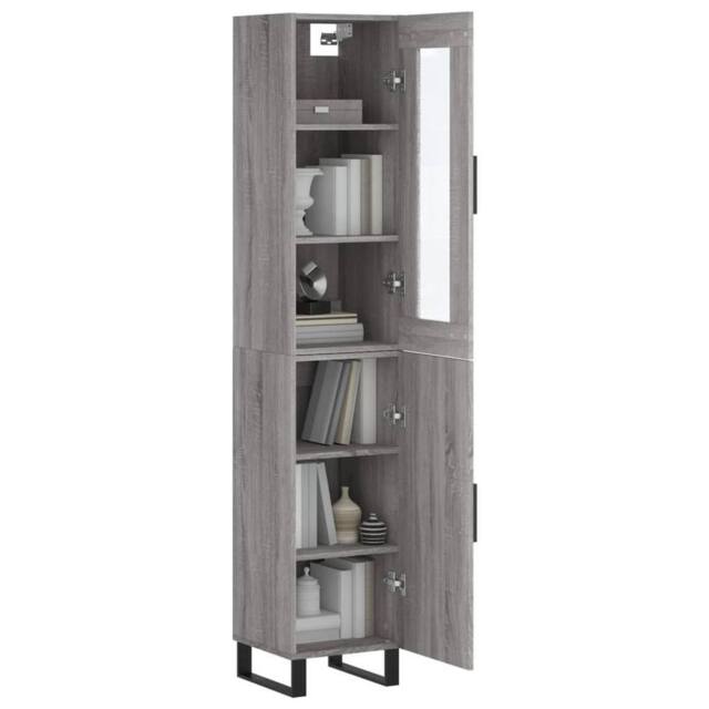 Berkfield Home Highboard Grey Sonoma 34.5x34x180 cm Engineered Wood - image 1