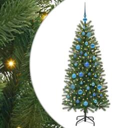 Berkfield Home Elegant Artificial Christmas Tree with 150 LEDs Green 150 cm PE a - thumbnail 3