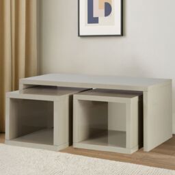 Orsina Coffee Table with Space-Saving Nesting Tables, Grey Coffee Tables, Contemporary Wooden Coffee Table Set