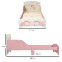 ZONEKIZ Toddler Bed Frame, Kids Bedroom Furniture for Ages 3-6 Years in Pink - thumbnail 3
