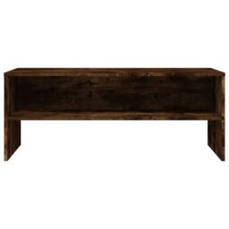 Berkfield Home TV Cabinet Smoked Oak 100x40x40 cm Engineered Wood in Brown - Size: 100 x 40 x 40 cm - thumbnail 4