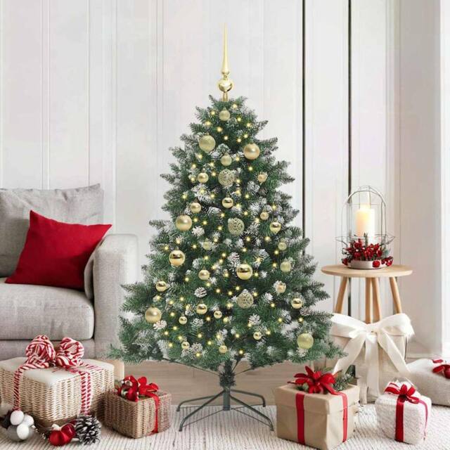 Berkfield Home Artificial Christmas Tree with Stand Green 105 x 105 x 150 cm - image 1