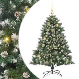 Berkfield Home Artificial Christmas Tree with Stand Green 105 x 105 x 150 cm - thumbnail 2