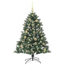 Berkfield Home Artificial Christmas Tree with Stand Green 105 x 105 x 150 cm - thumbnail 4