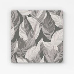 Warren Reed - Designer Grey Floral Leaves Canvas - Size: w40 inch x h40 inch - thumbnail 1