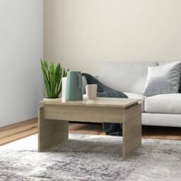 Berkfield Home Coffee Table Sonoma Oak 68x50x38 cm Engineered Wood in Light Brown - Size: 68 x 50 x 38 cm - thumbnail 2