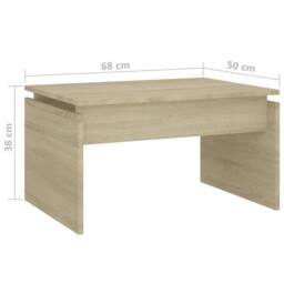 Berkfield Home Coffee Table Sonoma Oak 68x50x38 cm Engineered Wood in Light Brown - Size: 68 x 50 x 38 cm - thumbnail 7