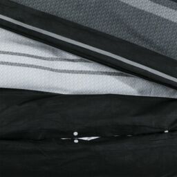 Berkfield Home Duvet Cover Set Black & White 240x220 cm Cotton - thumbnail 4