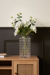 BHS Medium Clear Bobble Glass Vase - thumbnail 1
