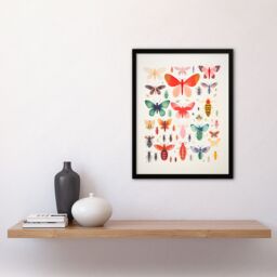 Artery8 Wall Art Print Colourful Insects & Bugs Bright Framed Picture - Size: A4 - thumbnail 4