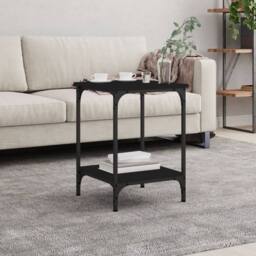 Berkfield Home Coffee Table Black 40x40x55 cm Engineered Wood - Size: 40 x 40 x 55 cm - thumbnail 2