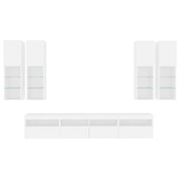 Berkfield Home 7 Piece TV Wall Cabinet Set with LED Lights White - thumbnail 7