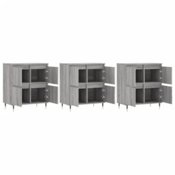 Berkfield Home Sideboards 3 pcs Grey Sonoma Engineered Wood - thumbnail 4