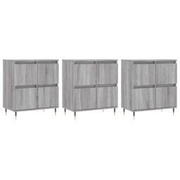 Berkfield Home Sideboards 3 pcs Grey Sonoma Engineered Wood - thumbnail 2