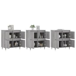 Berkfield Home Sideboards 3 pcs Grey Sonoma Engineered Wood - thumbnail 3