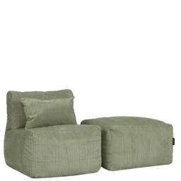 icon 2pcs Noa Bean Bag, 1x Recliner, 1x Slab, Jumbo Cord in Green - thumbnail 3