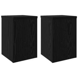 Berkfield Home Plant Stands 2 pcs Black Oak 20x20x30 cm Engineered Wood - Size: 20 x 20 x 30 cm - thumbnail 2