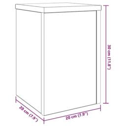 Berkfield Home Plant Stands 2 pcs Black Oak 20x20x30 cm Engineered Wood - Size: 20 x 20 x 30 cm - thumbnail 9