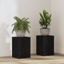 Berkfield Home Plant Stands 2 pcs Black Oak 20x20x30 cm Engineered Wood - Size: 20 x 20 x 30 cm - thumbnail 1