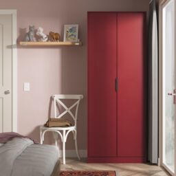 Ready Assembled 2 U Fuji 2 Door Wardrobe (Ready Assembled) in Dark Red - thumbnail 1