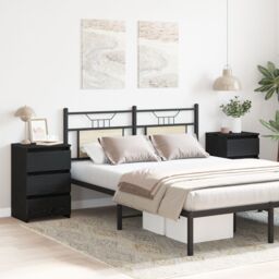 Berkfield Home Nightstands 2 pcs Black Oak 40x35x62.5 cm Made of Engineered Wood - thumbnail 4