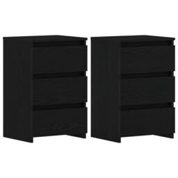 Berkfield Home Nightstands 2 pcs Black Oak 40x35x62.5 cm Made of Engineered Wood - thumbnail 6