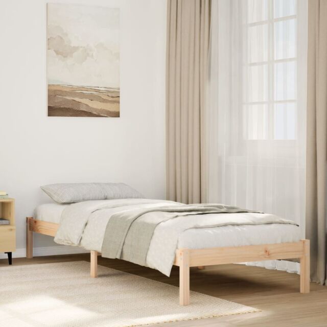Berkfield Home Extra Long Bed Frame without Mattress 80x210 cm Solid Wood Pine in Brown - image 1
