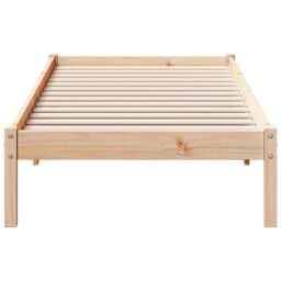 Berkfield Home Extra Long Bed Frame without Mattress 80x210 cm Solid Wood Pine in Brown - thumbnail 4