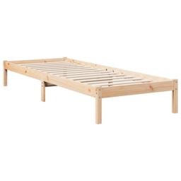 Berkfield Home Extra Long Bed Frame without Mattress 80x210 cm Solid Wood Pine in Brown - thumbnail 3