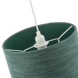 Happy Homewares Designer Bobbled & Textured Linen Fabric Round Drum Lamp Shade in Dark Green - Size: 12 inches - thumbnail 5