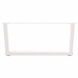 Berkfield Home Modern Dining Table Legs V-Shape 2 pcs White 70x(30-31.3) cm Steel - thumbnail 5