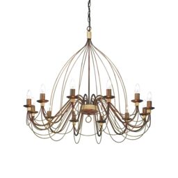 Netlighting Corte 12 Light Chandelier Rust Brown Finish E14
