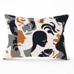 Warren Reed - Designer Abstract Grey Brown Silhouette Cushions - Size: 60 cm x 60 cm - thumbnail 1