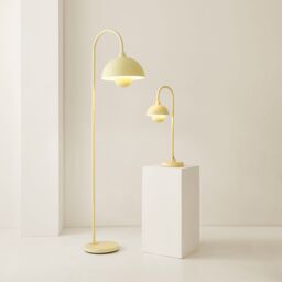 ValueLights Tilly Pastel Arched Dome Shade Metal Floor Lamp with LED Bulb in Yellow - thumbnail 6