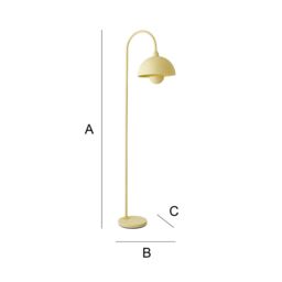 ValueLights Tilly Pastel Arched Dome Shade Metal Floor Lamp with LED Bulb in Yellow - thumbnail 8