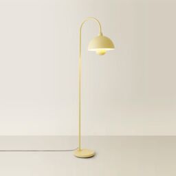 ValueLights Tilly Pastel Arched Dome Shade Metal Floor Lamp with LED Bulb in Yellow - thumbnail 7