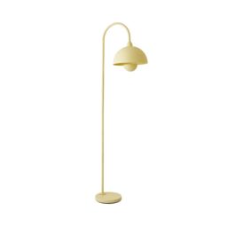 ValueLights Tilly Pastel Arched Dome Shade Metal Floor Lamp with LED Bulb in Yellow - thumbnail 2