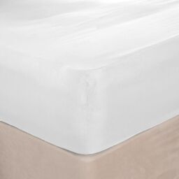 OHS Plain Bed Sheet Microfibre Deep Fitted Soft in White - Size: Double - thumbnail 3