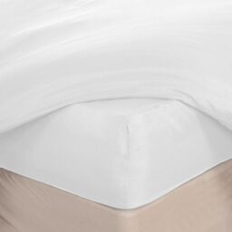 OHS Plain Bed Sheet Microfibre Deep Fitted Soft in White - Size: Double - thumbnail 4