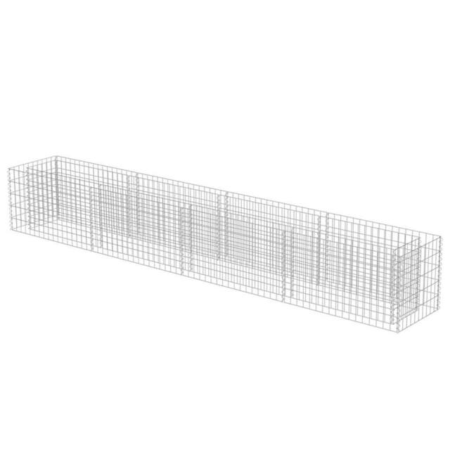 Berkfield Home Durable Gabion Raised Bed Galvanised Steel 360x50x50 cm in Silver - Size: 360 x 50 x 50 cm - image 1
