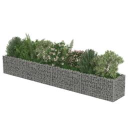 Berkfield Home Durable Gabion Raised Bed Galvanised Steel 360x50x50 cm in Silver - Size: 360 x 50 x 50 cm - thumbnail 4