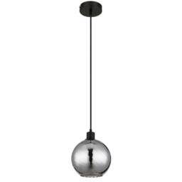 Netlighting Ulf Dome Pendant Matt Black Ball Smoke Glass Shade 1x E27 - thumbnail 2