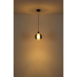 Netlighting Ulf Dome Pendant Matt Black Ball Smoke Glass Shade 1x E27 - thumbnail 4