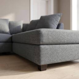 Abakus Direct Harriet Relaxed Linen Right Facing Corner Sofa with Chaise & Cushions in Charcoal - thumbnail 8