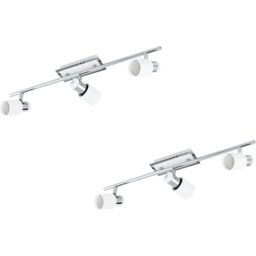 Loops 2 PACK Wall 3 Spot Light Colour Chrome Plated & White Steel GU10 3x5W Included
