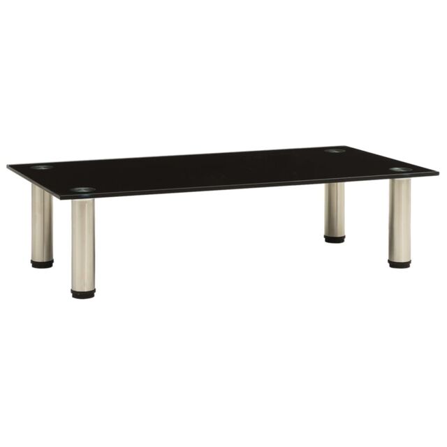 Berkfield Home TV Stand Black 60x35x17 cm Tempered Glass - Size: 60 x 35 x 17 cm - image 1